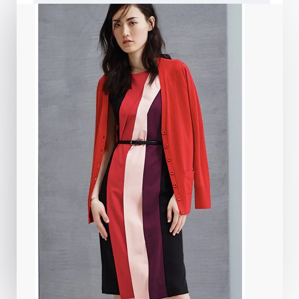 HalogenBelted Colorblock Sleeveless Dress